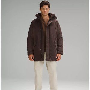 NWT Lululemon Men's Fleece-Lined Insulated Coat, Size Medium, Espresso